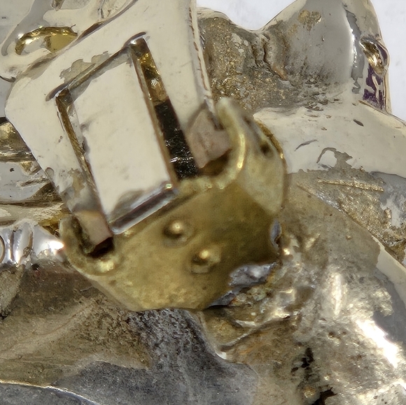 VINTAGE FLORENZA SILVER AB RED CRYSYAL FLOWER EARRINGS CLIP ON FASHION JEWELRY - Picture 13 of 13